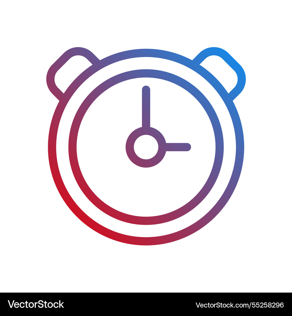 Gradient alarm clock icon for time management Vector Image