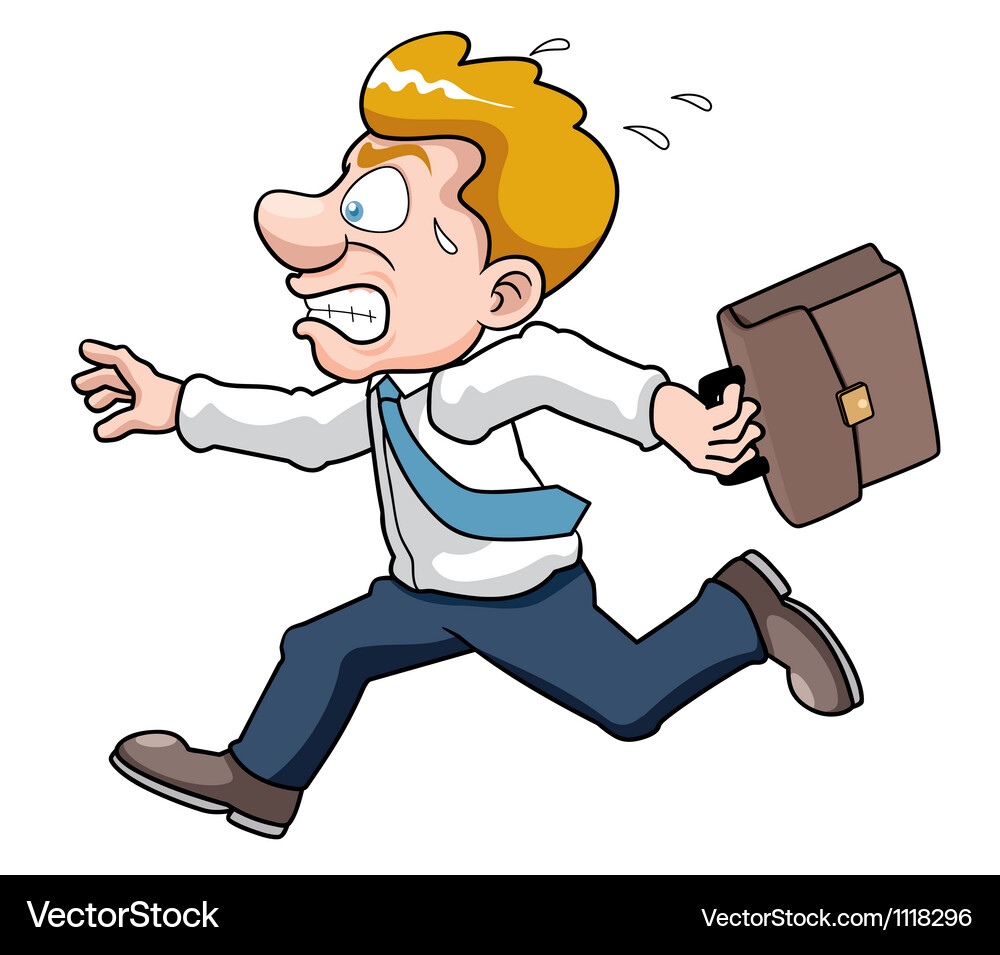 Man Running Late Vector Image