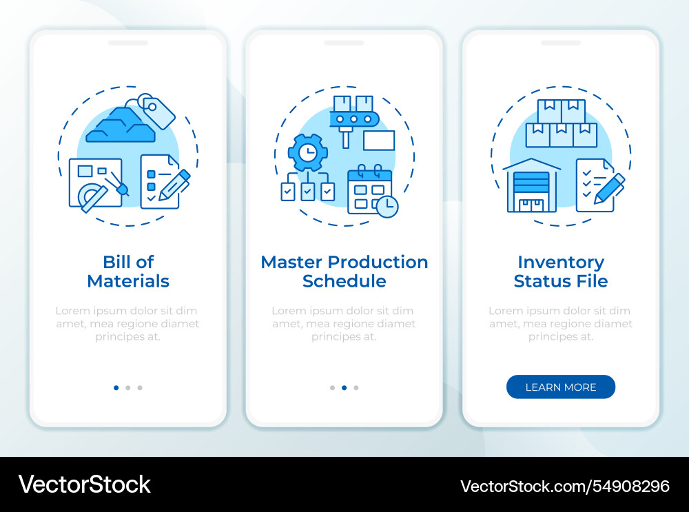 Mrp input blue onboarding mobile app screen Mrp input blue onboarding mobile app screen vector image