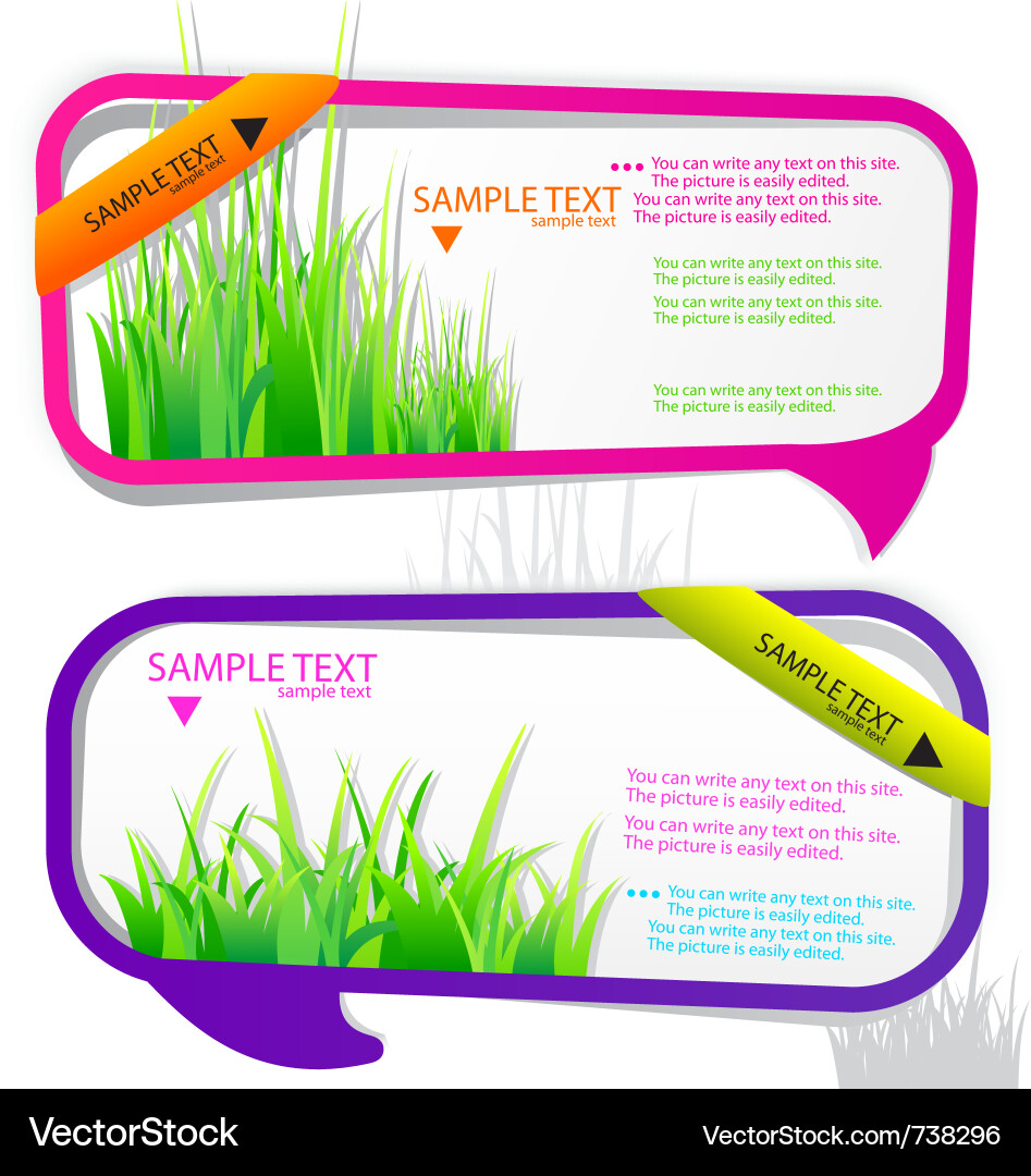 Speech Bubble Stickers - Nature Theme Vector Image
