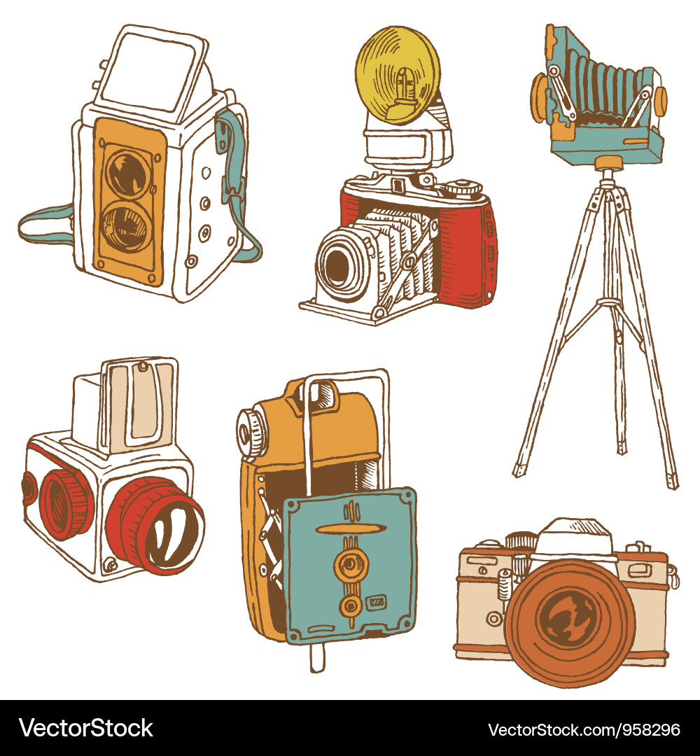 Vintage Camera Collection Vector Image