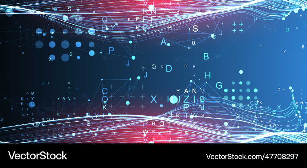 Abstract flowing wave lines with letters Abstract flowing wave lines with letters vector image