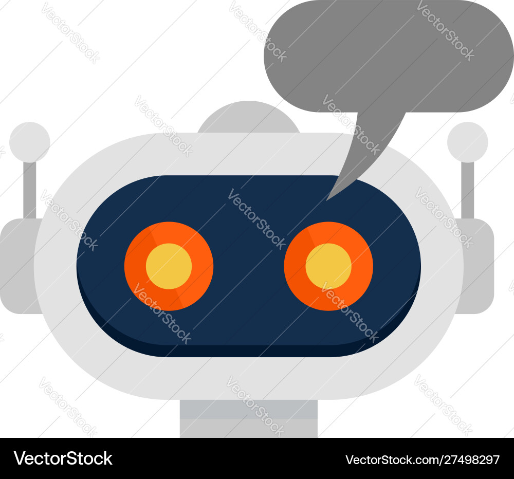 Chatbot icon flat style Royalty Free Vector Image