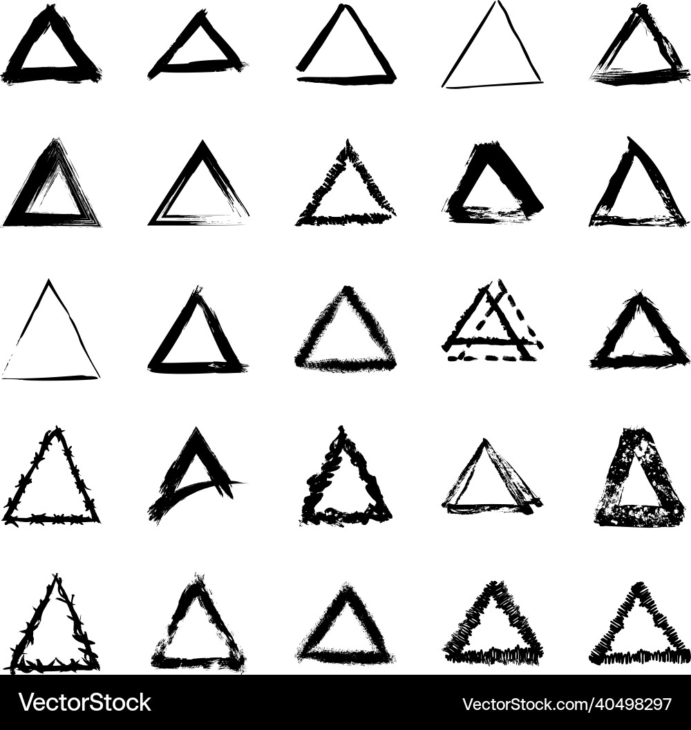 Collection of textured triangular frames vector image