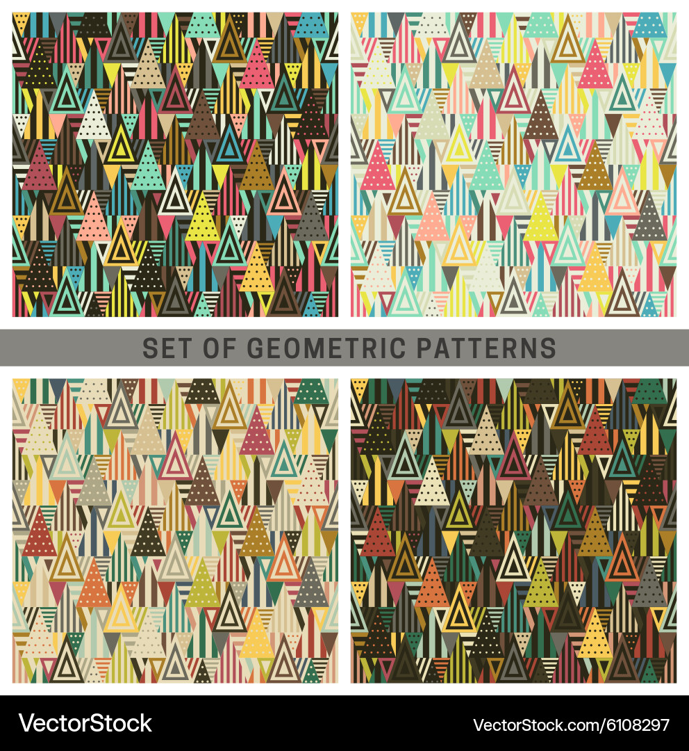 Colorful Triangular Patterns vector image