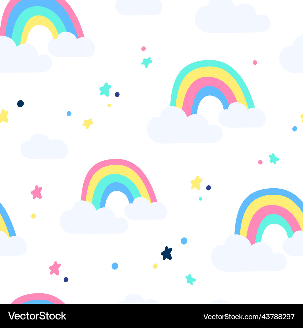 Cute rainbow pattern Royalty Free Vector Image