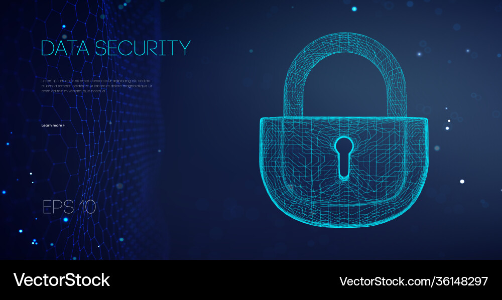 Data security binary lock cloud Data security binary lock cloud vector image