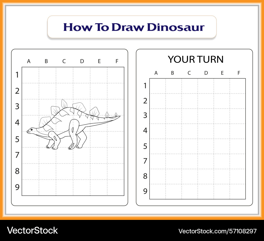 Drawing tutorial learn how to draw a stegosaurus Vector Image