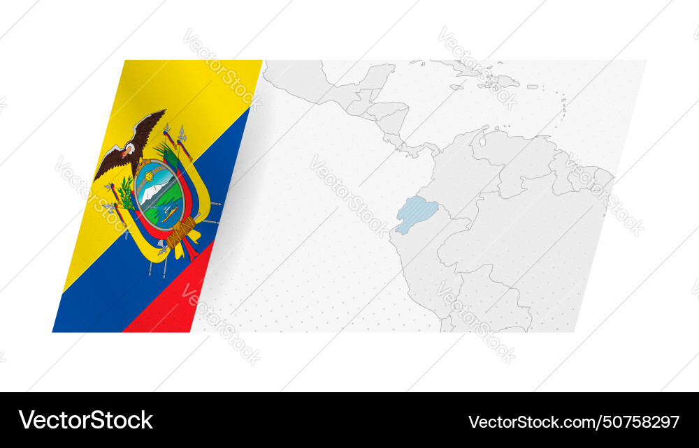 Ecuador map in modern style with flag vector image