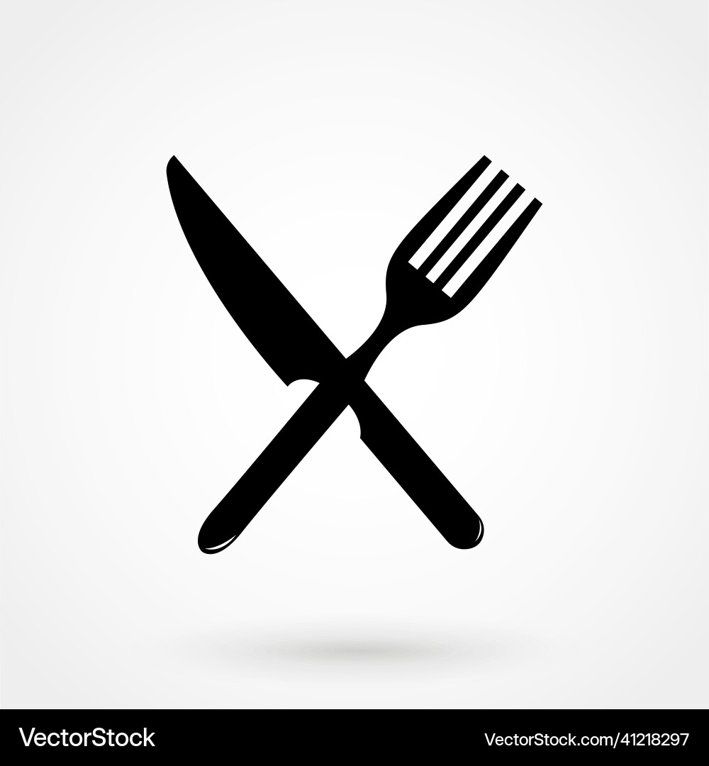 Fork and Knife Crossed Vector Image