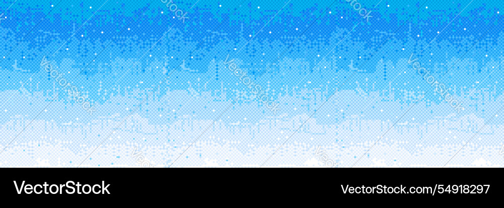 Pixel bitmap pattern white blue gradient shade Pixel bitmap pattern white blue gradient shade vector image