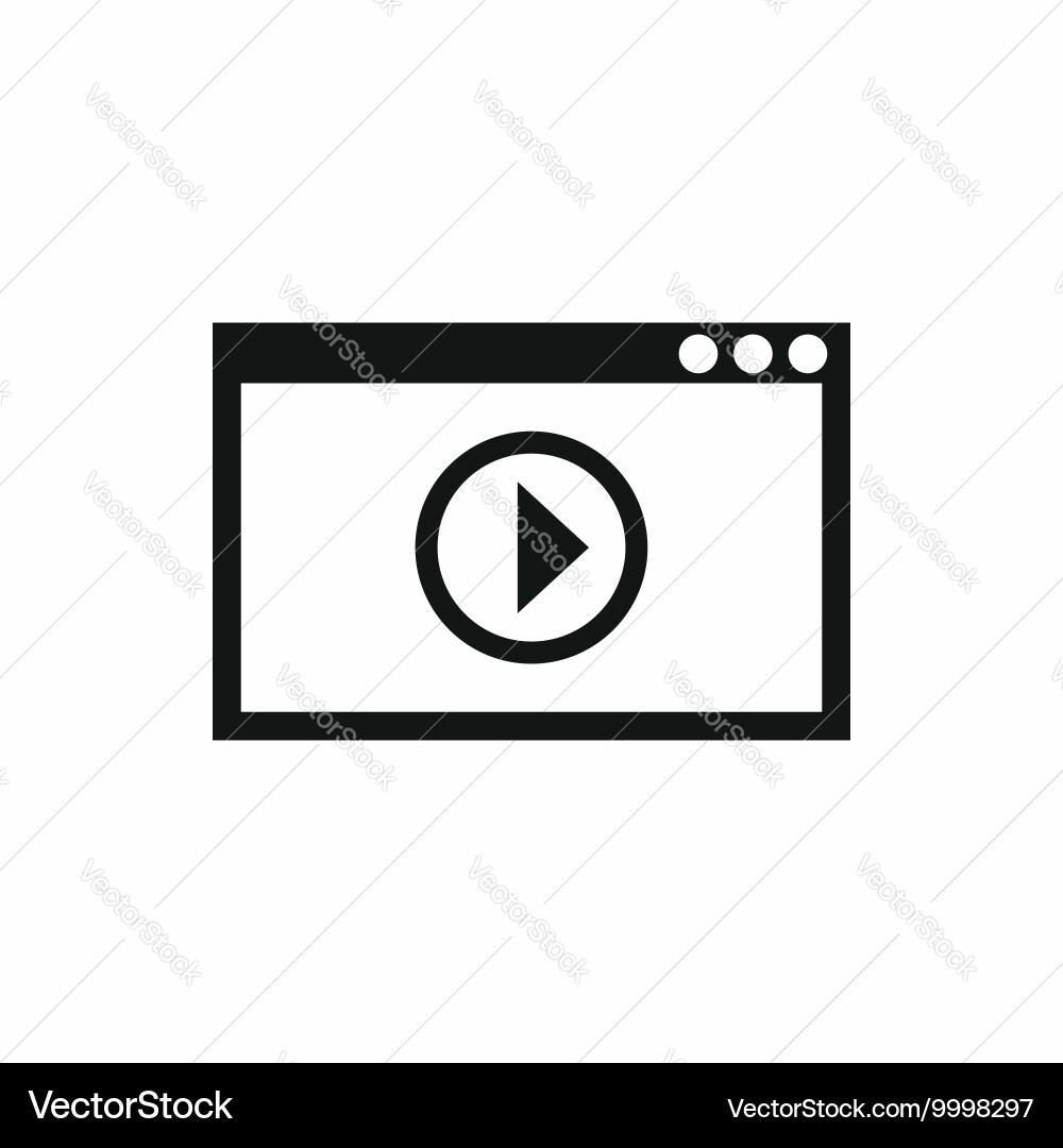 Program for video playback icon simple style vector image