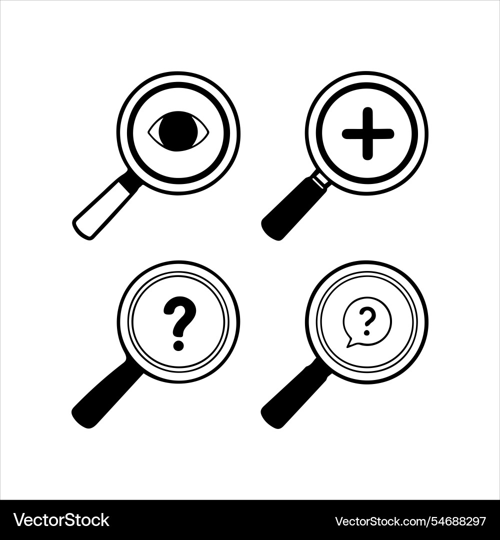 Search set of web icons in line style Vector Image