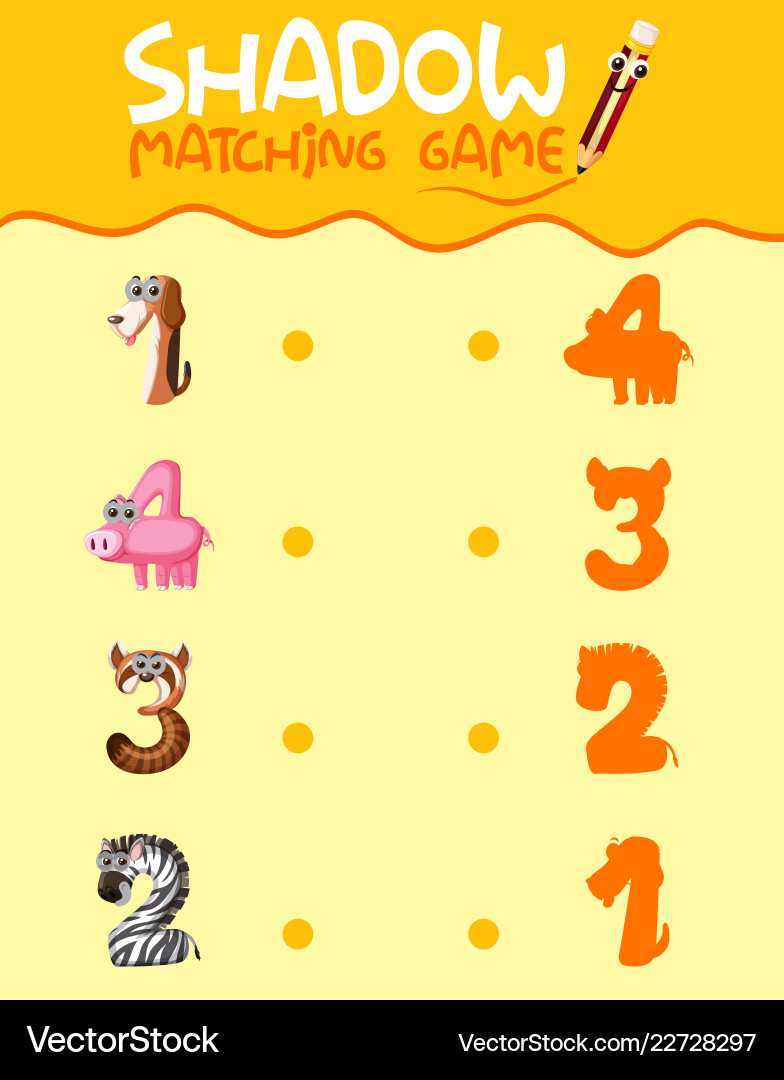 Shadow Matching Game vector image