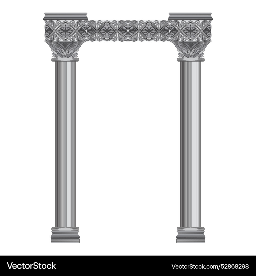 3d ancient theater with four columns isolated vector image