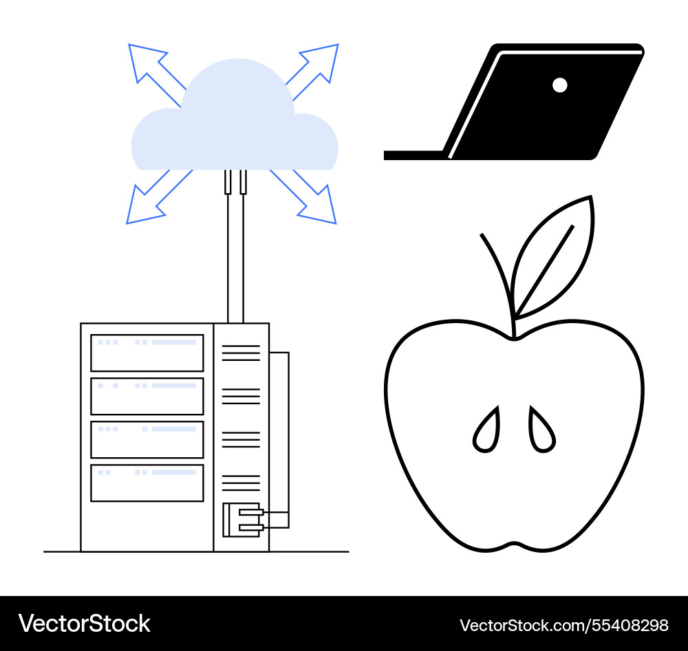 Cloud computing and data storage concept Cloud computing and data storage concept vector image