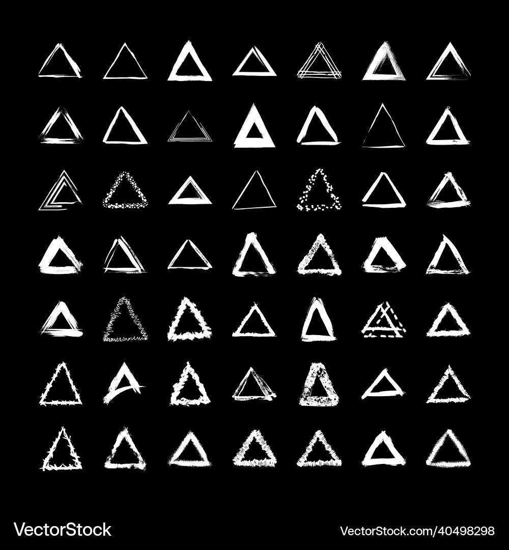 Collection of textured triangular frames vector image