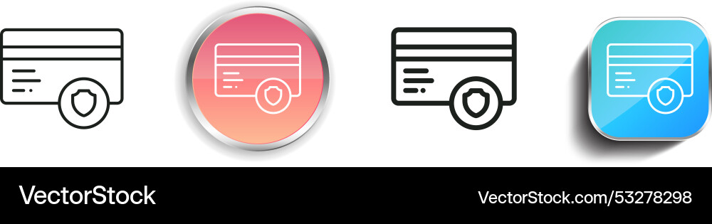 Credit card icon thin linear regular and button Credit card icon thin linear regular and button vector image