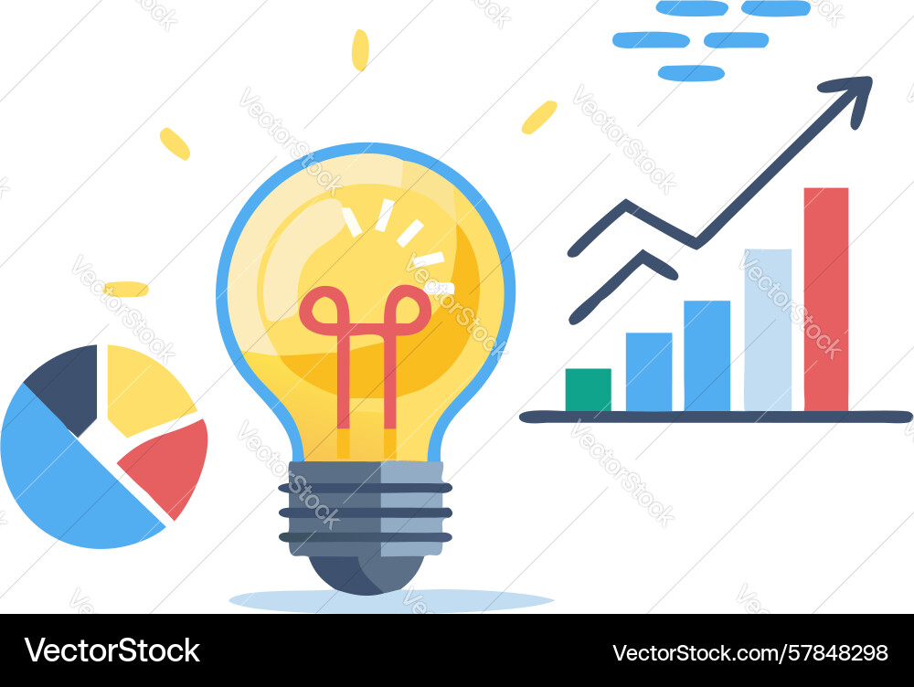 Data-driven ideas comprehensive insights smart vector image
