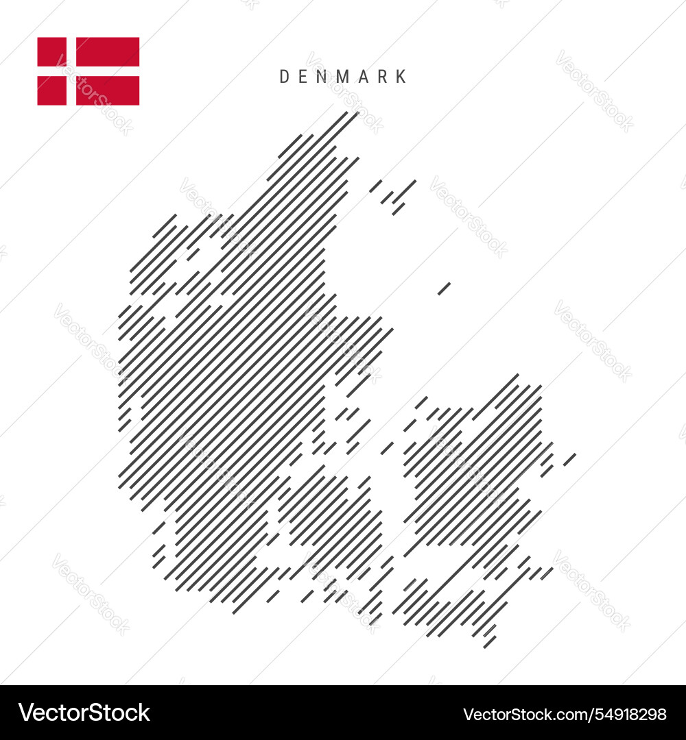Denmark map from pattern of black slanted parallel Denmark map from pattern of black slanted parallel Vector Image