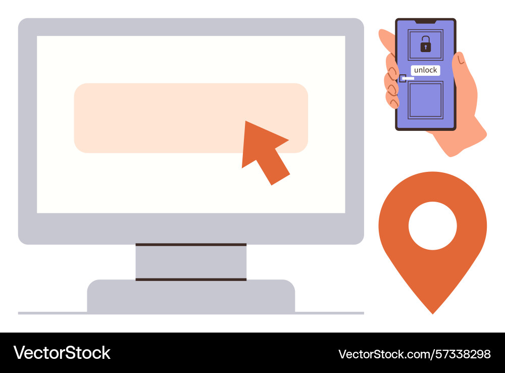 Digital access with computer interface smartphone Digital access with computer interface smartphone Vector Image