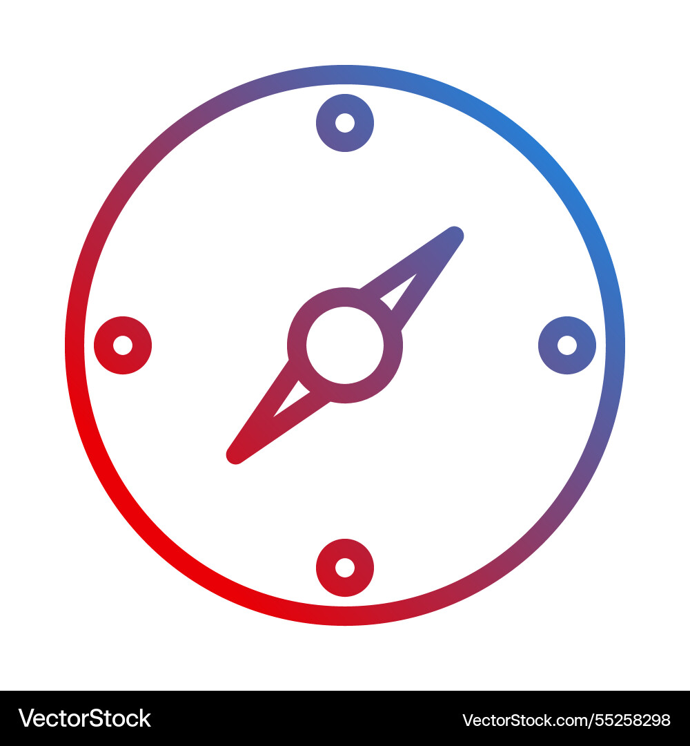 Gradient circle compass icon navigation direction vector image