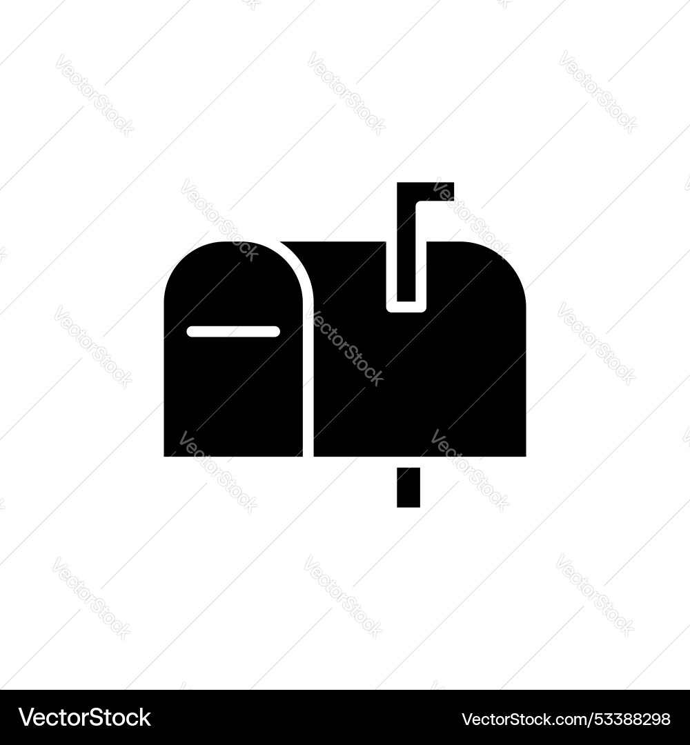Mailbox icon set post mail inbox symbol in black Vector Image