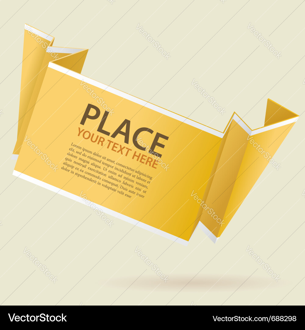 Origami Paper Banner Vector Image
