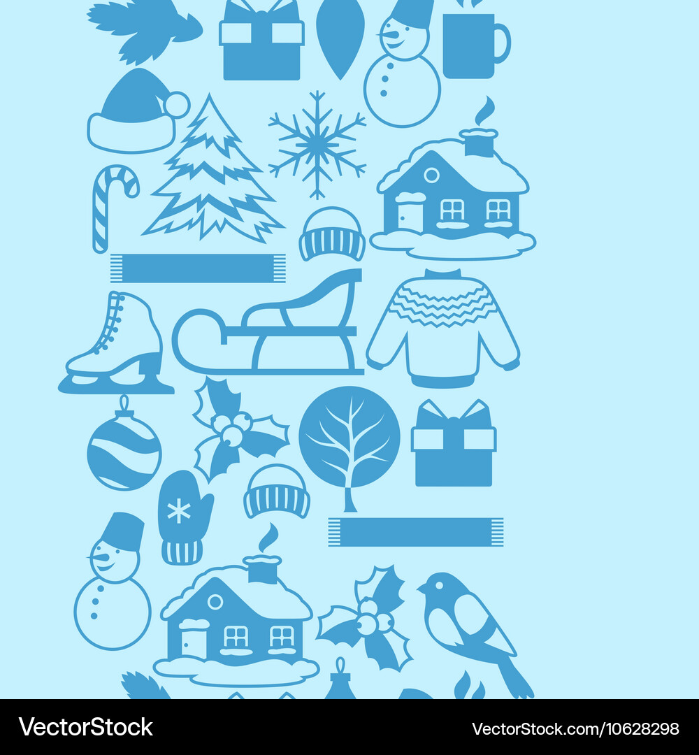 Seamless pattern with winter objects merry Vector Image