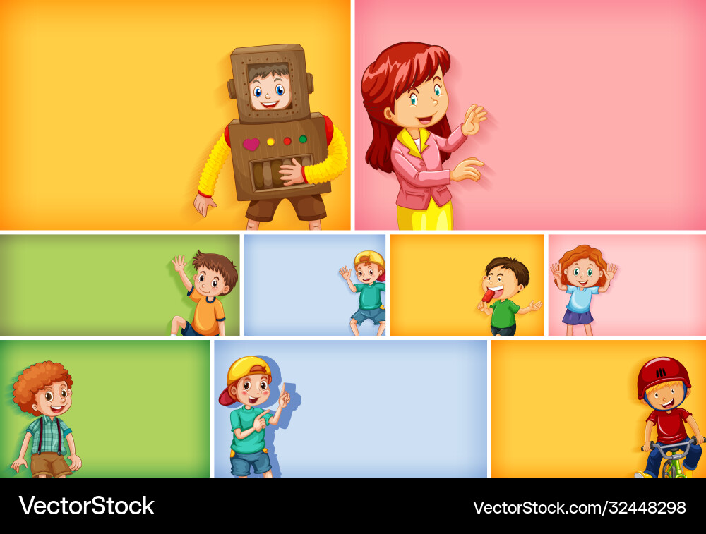 Set different kid characters Set different kid characters vector image