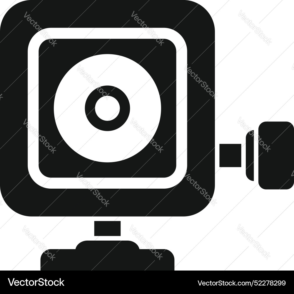 Action camera showing lens and display icon Action camera showing lens and display icon vector image