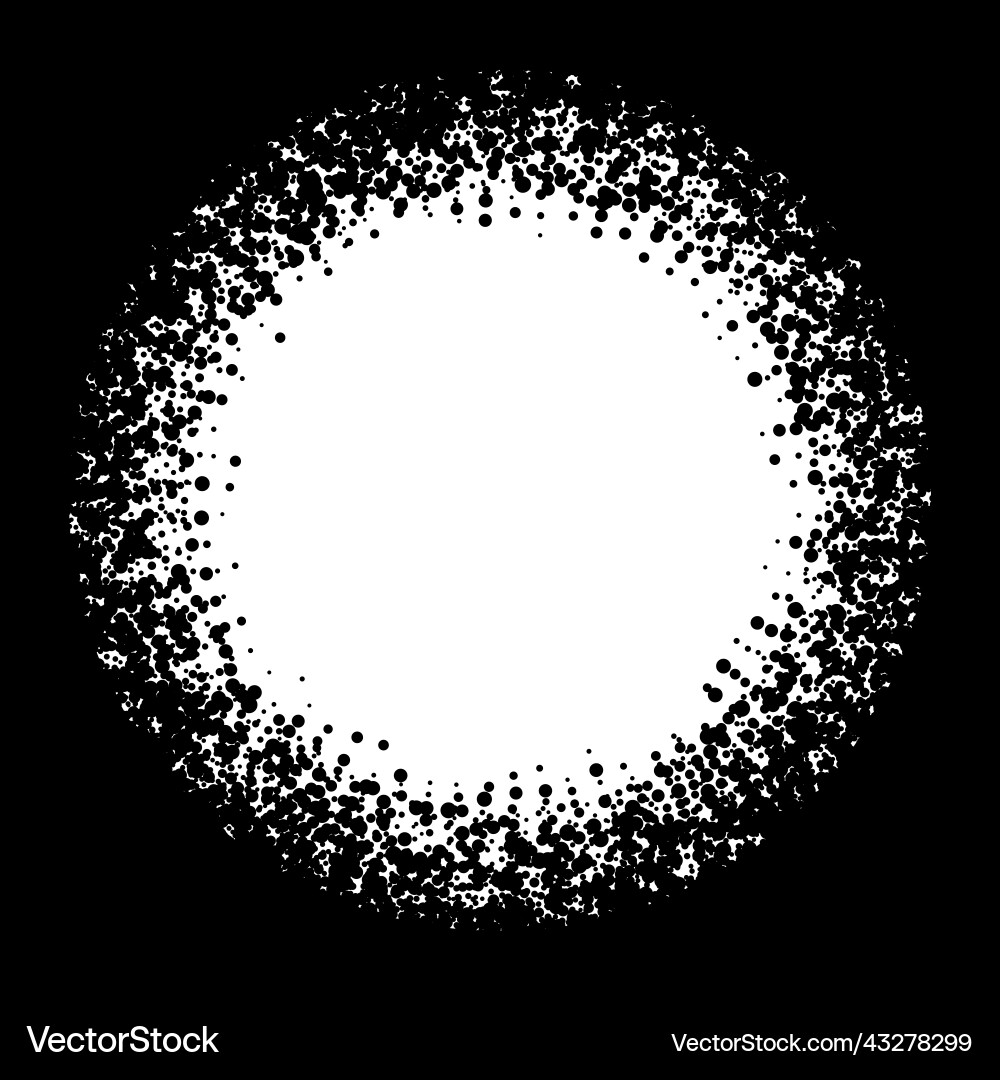 Black background with empty circle Black background with empty circle vector image