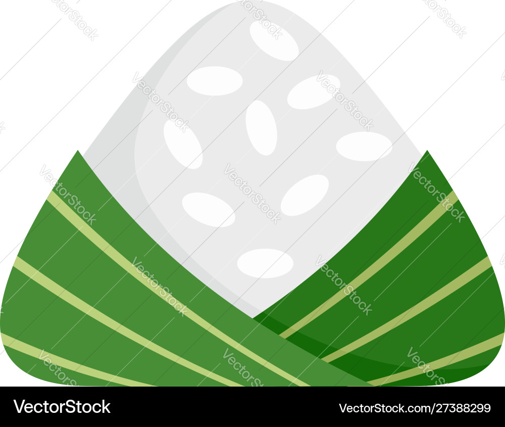 Chinese rice dumplings icon flat style Chinese rice dumplings icon flat style vector image