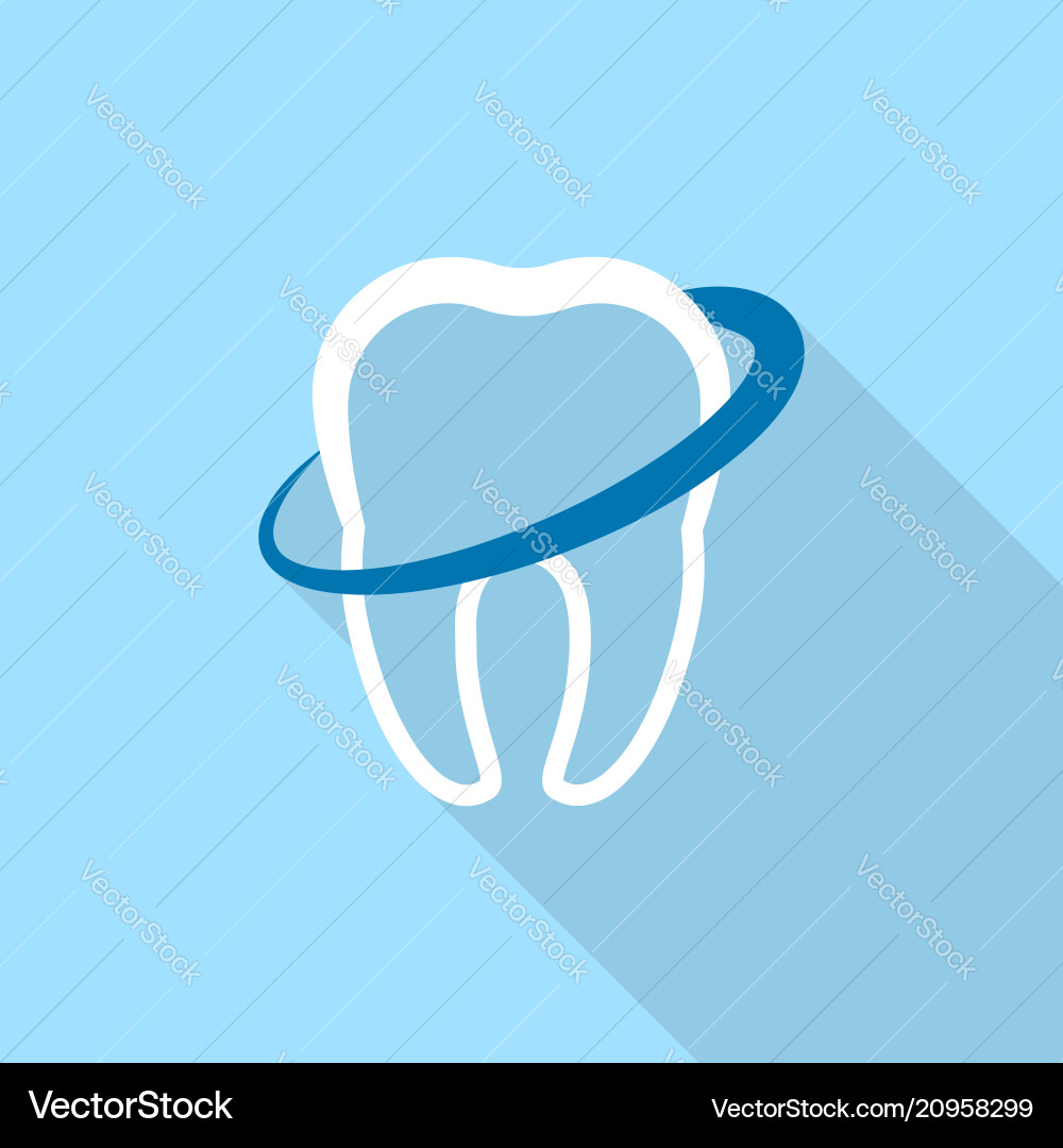 Circle on tooth logo icon flat style Circle on tooth logo icon flat style vector image