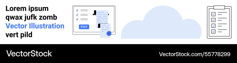 Cloud data management with online payment and task Cloud data management with online payment and task vector image