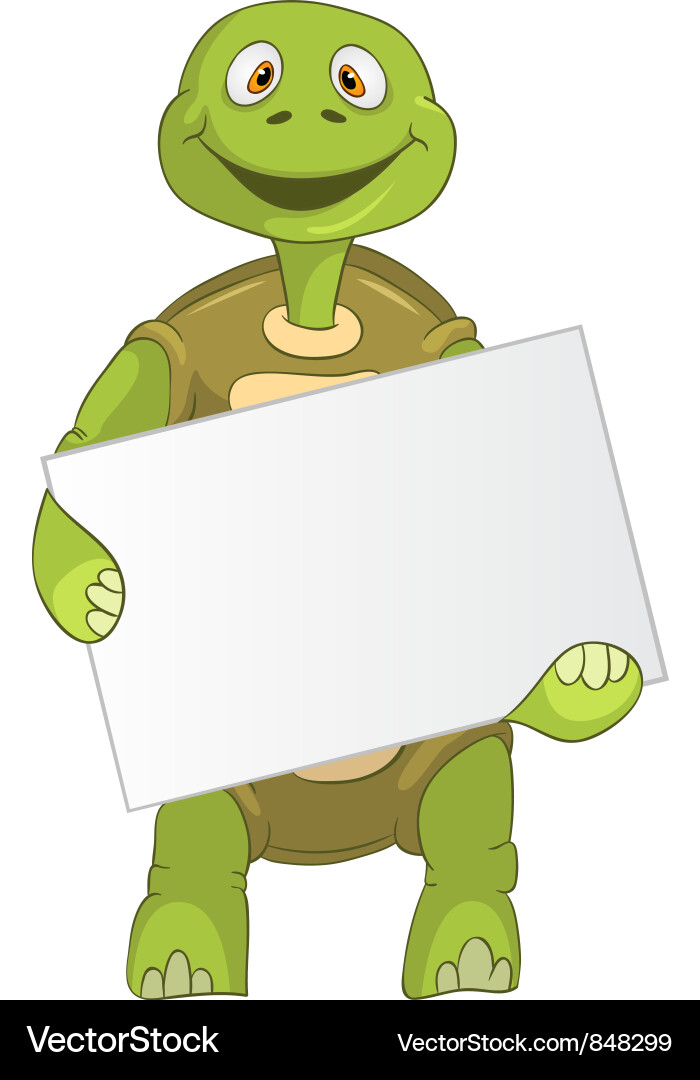 Cute Turtle with Box Vector Image