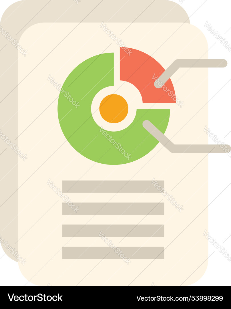 Document showing data analysis with pie chart icon Document showing data analysis with pie chart icon vector image