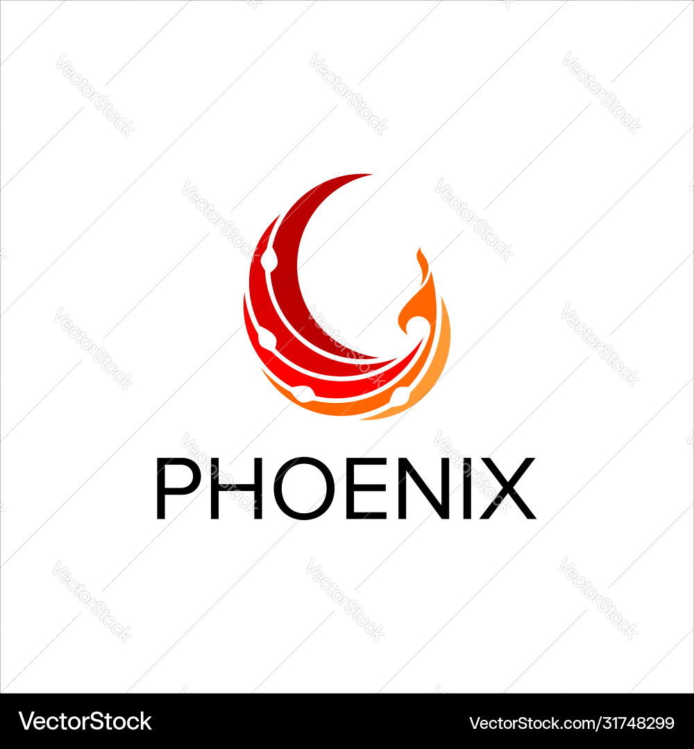 Flying Phönix Logo leuchtend orange Farbe Flying Phönix Logo leuchtend orange Farbe vektorbild