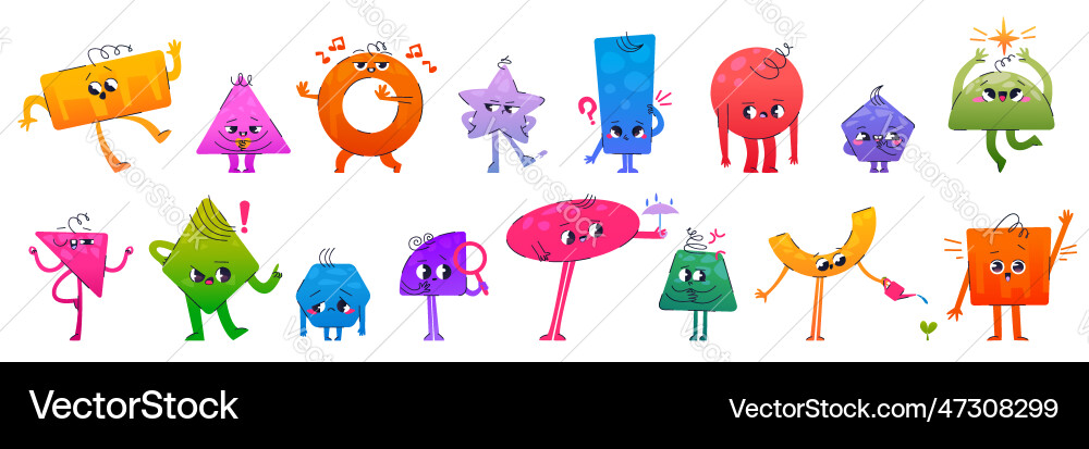 Geometric Shape Characters vector image