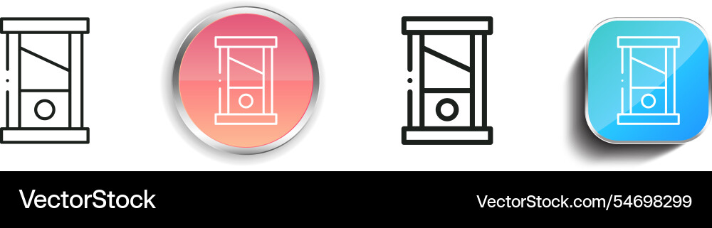 Guillotine icon thin linear regular and button vector image