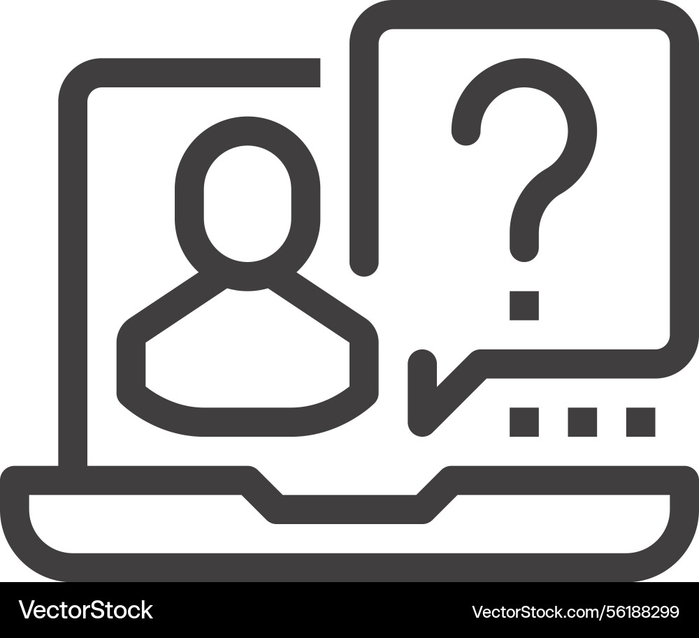 Online consulting flat line web icon concept Vector Image