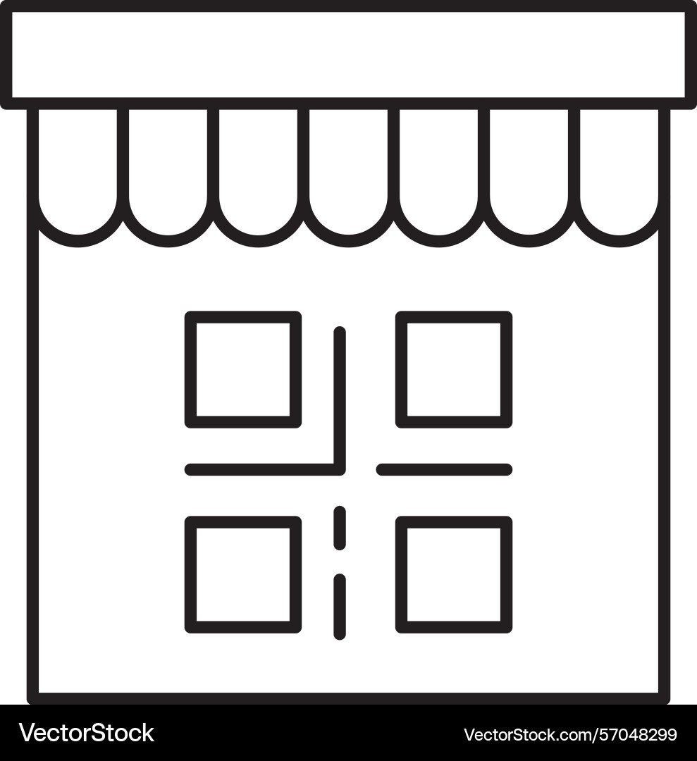 Qr code line icon design vector image