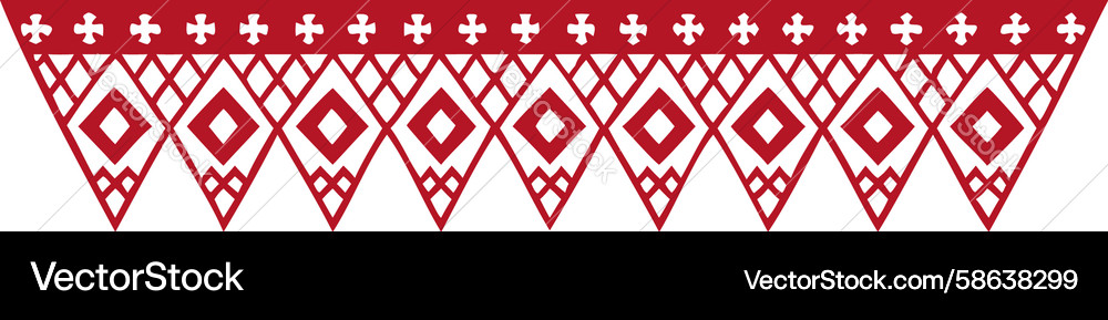 Red diamond and triangle geometric pattern border Vector Image