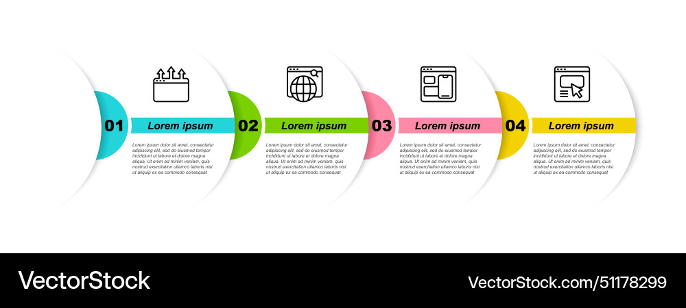 Set line browser window search engine web Set line browser window search engine web vector image