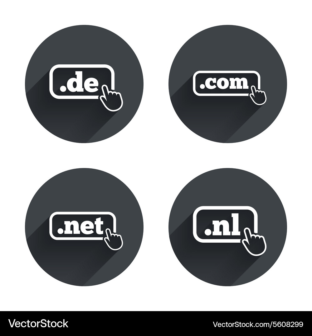 Top-level domains signs de com net and nl Vector Image