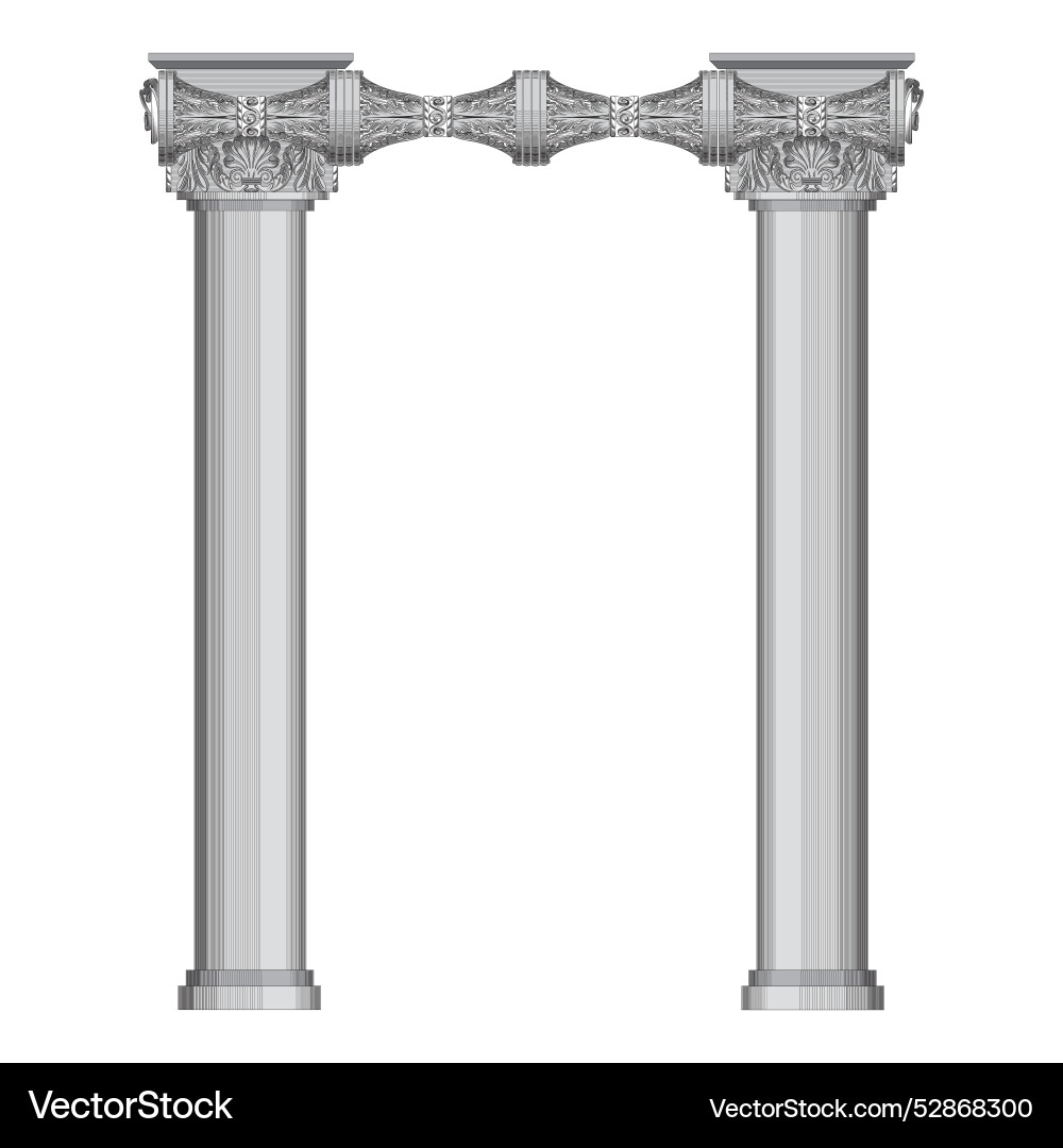 3d ancient theater with four columns isolated 3d ancient theater with four columns isolated vector image