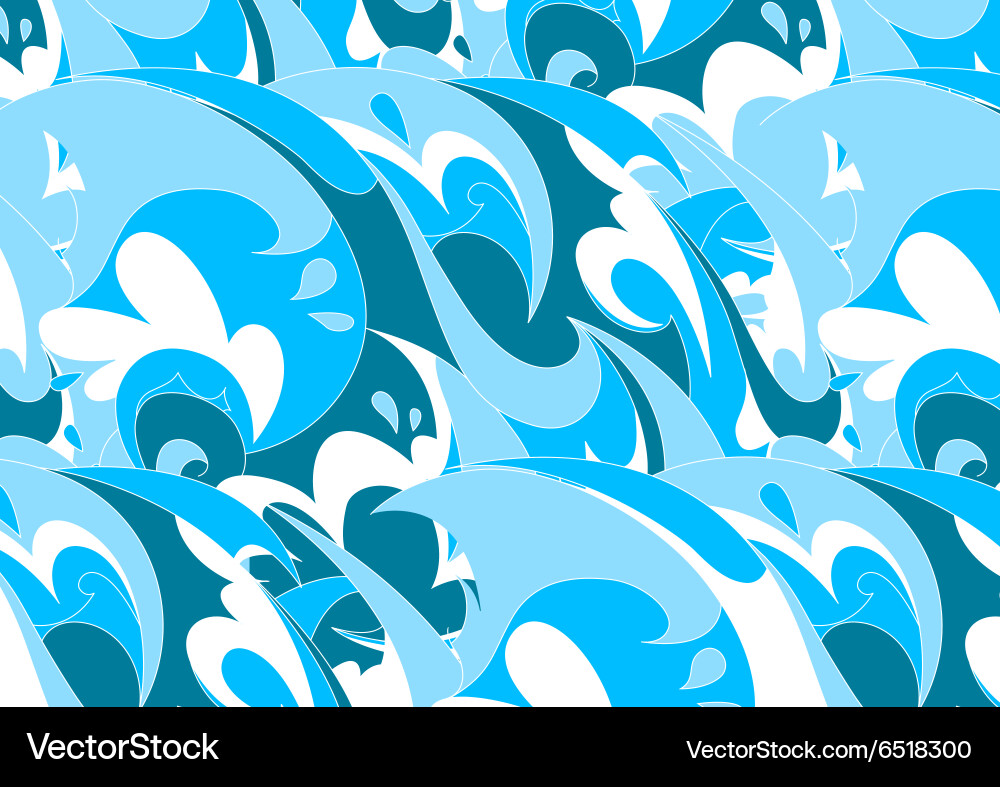 Abstract blue wave in a repeat pattern vector image