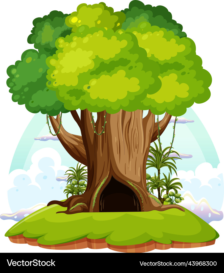 Big tree isolated cartoon vector image