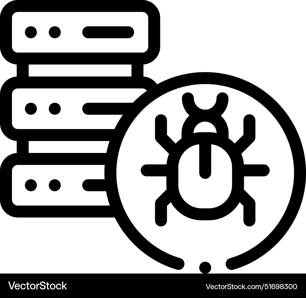 Bug icon thin linear style design isolated Bug icon thin linear style design isolated vector image