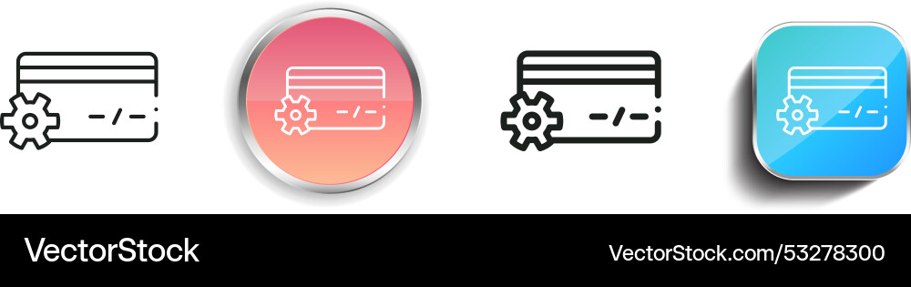 Credit card icon thin linear regular and button Vector Image